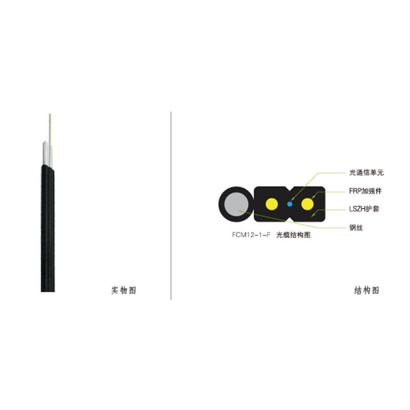 自承式多模单芯蝶形光缆FRP FCM12-1-F-LSZH