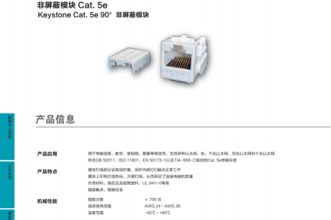 非屏蔽模块 CAT 5E